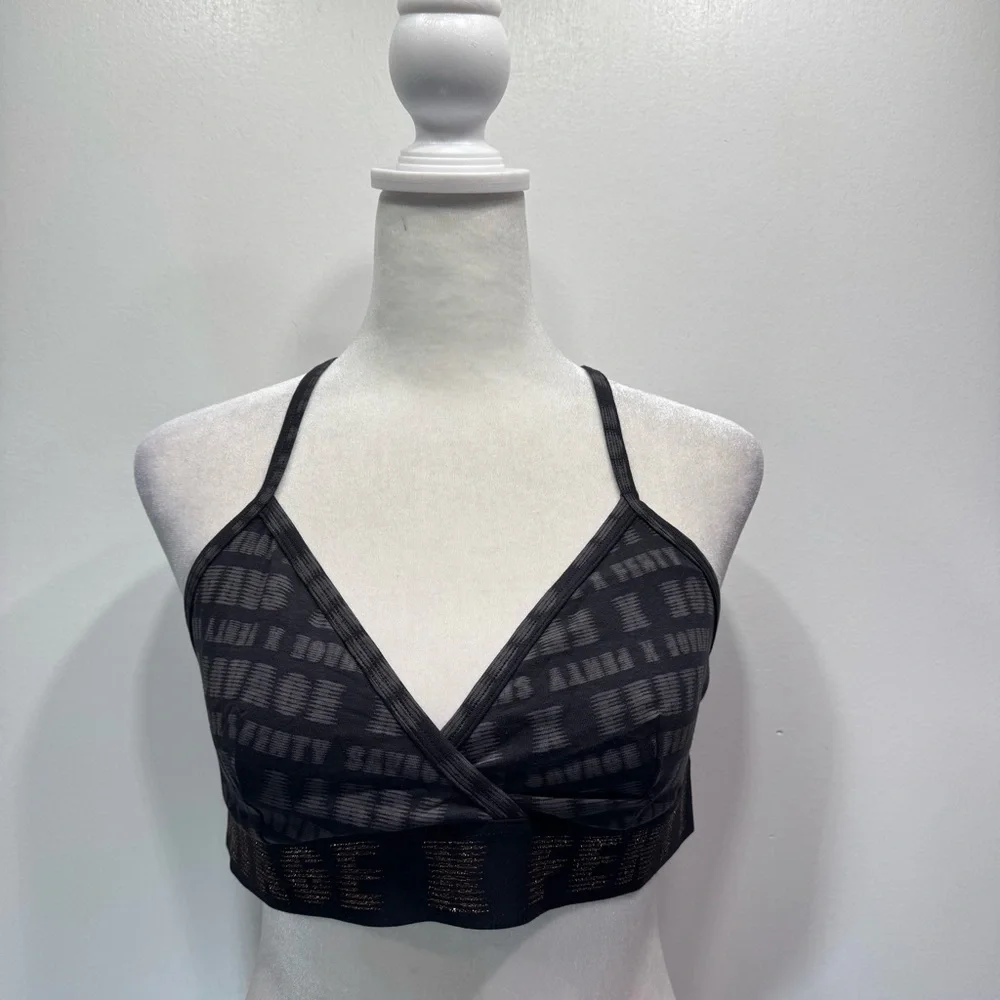 Savage X Fenty Lingerie by Rihanna Bralette Forever Savage Black Gray Signature